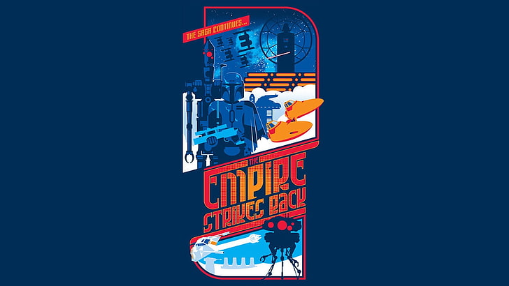 Empire Strikes Back logo, Star Wars, science fiction, Boba Fett, HD wallpaper