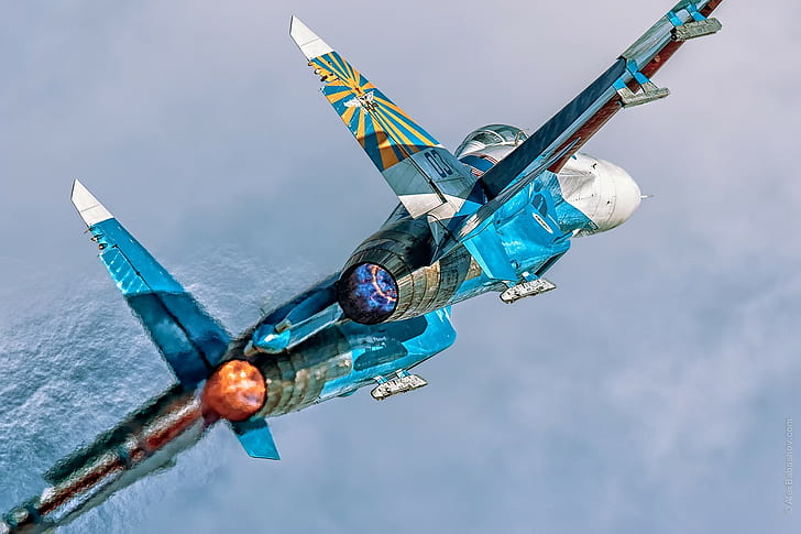 Sukhoi Su-27, military, military aircraft, afterburner, jet fighter, HD wallpaper