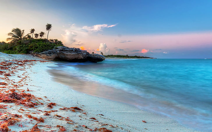 Playa Del Carmen Amazing Sunset At Caribbean Sea In Mexico Photo Wallpaper Hd 3840×2400
