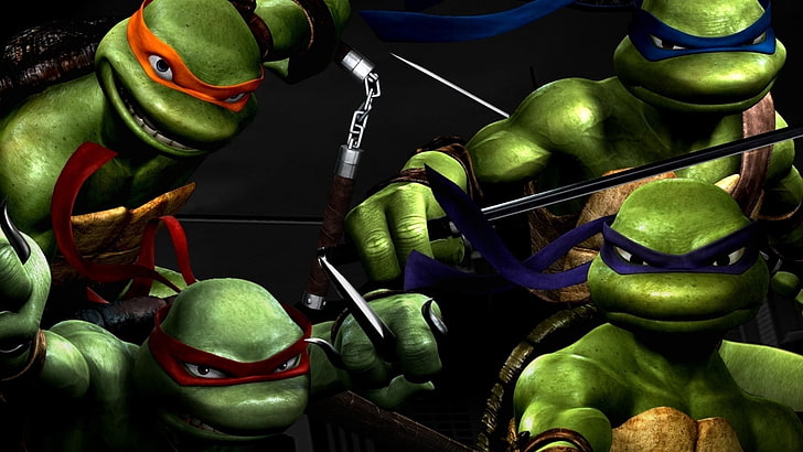 TMNT digital wallpaper, Teenage Mutant Ninja Turtles, green color