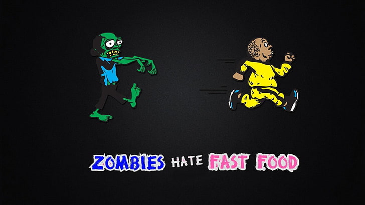 zombie illustration, minimalism, cartoon, zombies, humor, studio shot, HD wallpaper