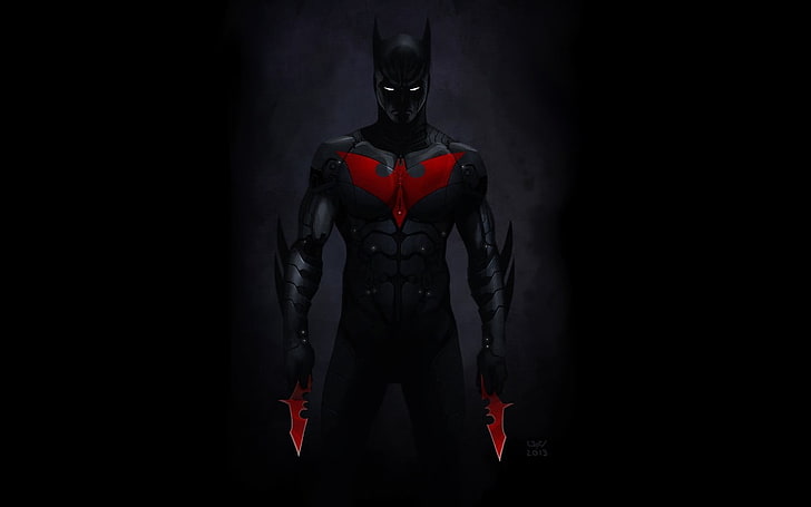 black and red Batman digital wallpaper, Batman Beyond, Baterang, HD wallpaper