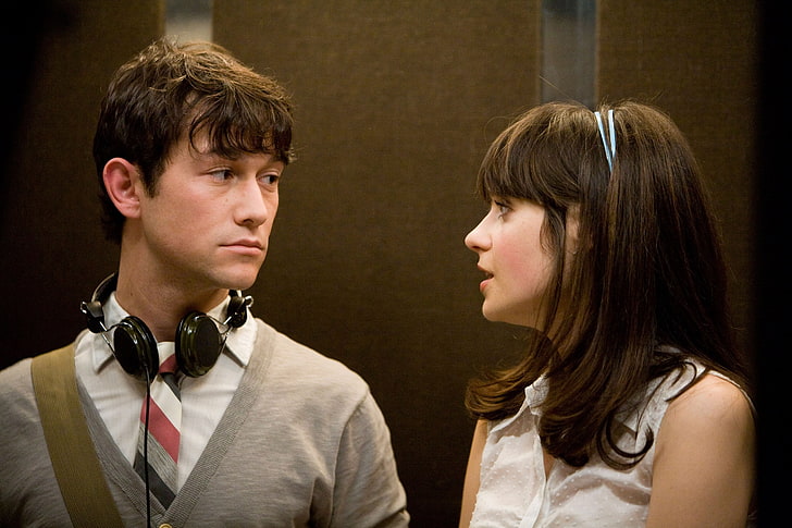 500 days of summer, two people, portrait, young adult, headshot