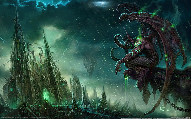 Illidan Stormrage from Warcraft illustration, World of Warcraft: The Burning Crusade, HD wallpaper