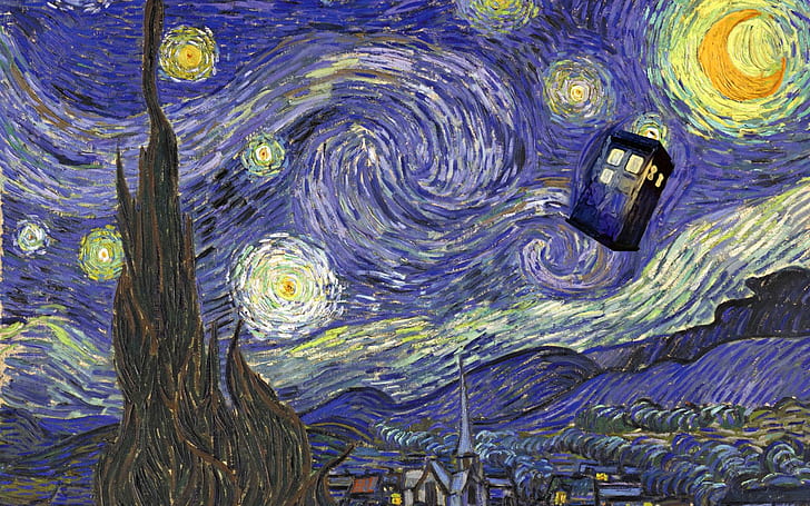 Vincent van Gogh, TARDIS, Doctor Who, HD wallpaper