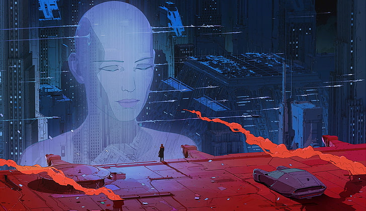 city, future, fantasy, science fiction, machine, man, sci-fi, HD wallpaper