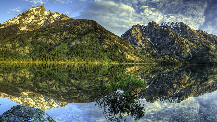 mountain, national park, united states, wyoming, mountain lake, HD wallpaper
