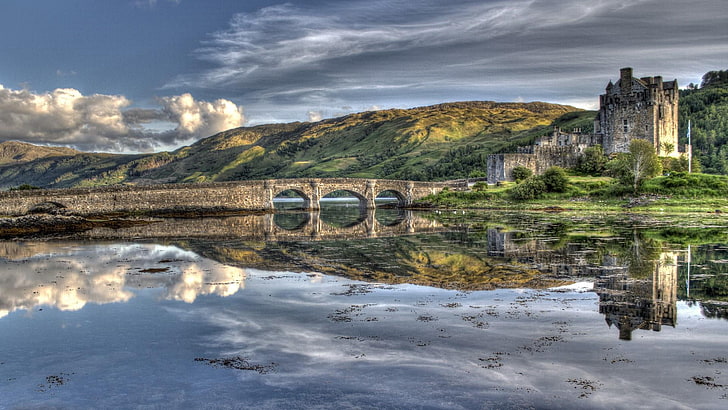 castle, eilean donan castle, scotland, europe, great britain, HD wallpaper
