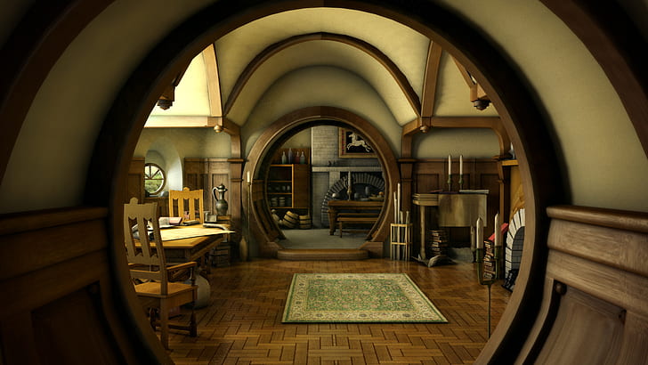 room, The Lord of the Rings, Bag End, movies, interior