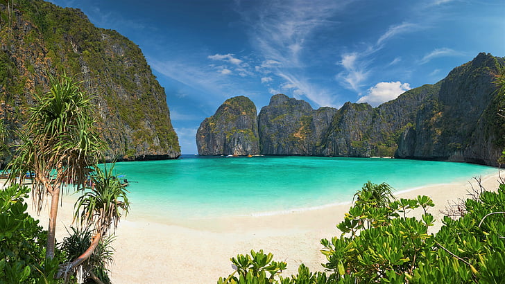 phi phi islands, summertime, vacation, tropical beach, tropical island, HD wallpaper