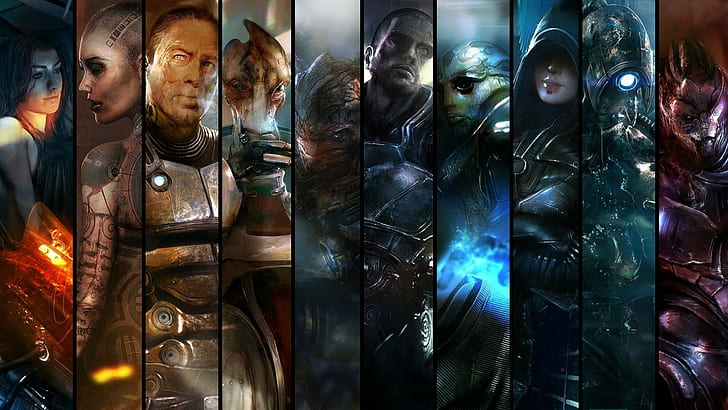 Jack, Legion, Kasumi Goto, Commander Shepard, Thane Krios, Mordin Solus, HD wallpaper