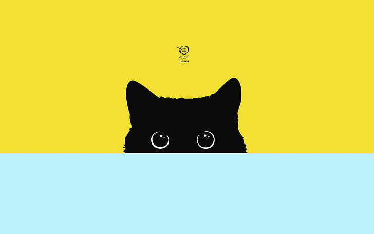 black cat illustration, vector, digital, art, kitty, cats, pictures, HD wallpaper