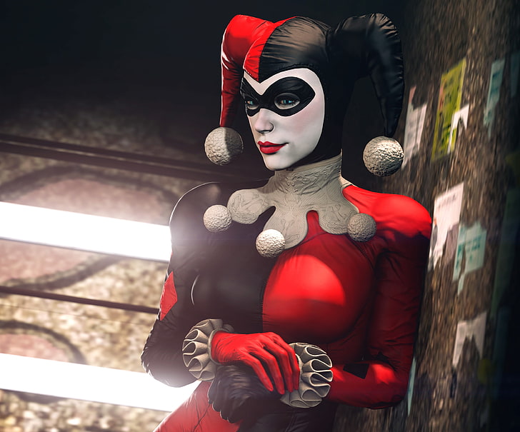 HD wallpaper: girl, mask, costume, villain, Batman, classic, harley quinn |  Wallpaper Flare