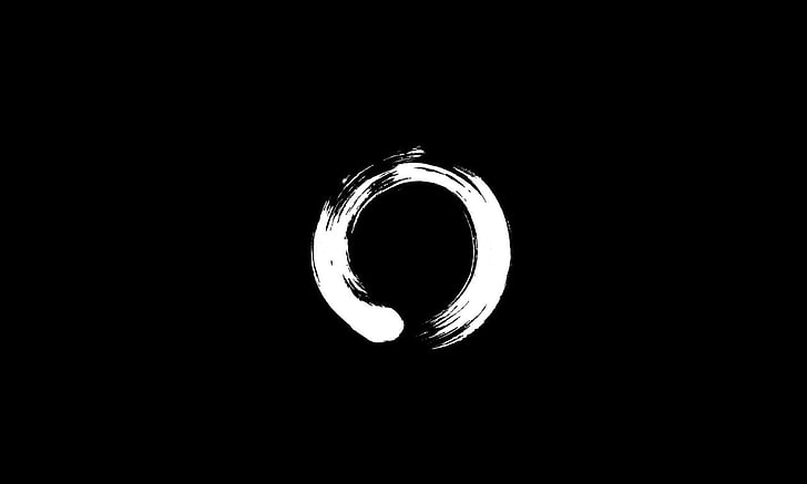 minimalism, ensō, circle, copy space, illuminated, geometric shape