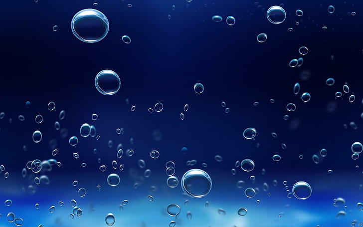 Blue Bubbles, tear drops photo, bubles, black, nice, white, beautiful, HD wallpaper