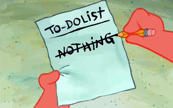 to-do list nothing clip art, SpongeBob SquarePants, Patrick Star, HD wallpaper