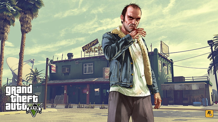 Grand Theft Auto V wallpaper, Trevor Philips, video games, real people, HD wallpaper