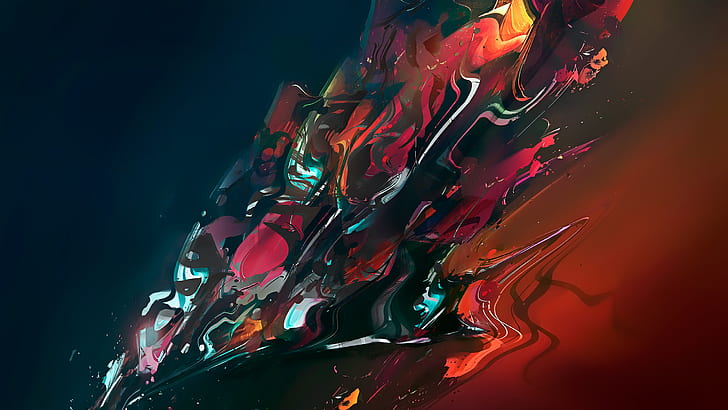 abstract, digital art, render, colorful, shapes, HD wallpaper