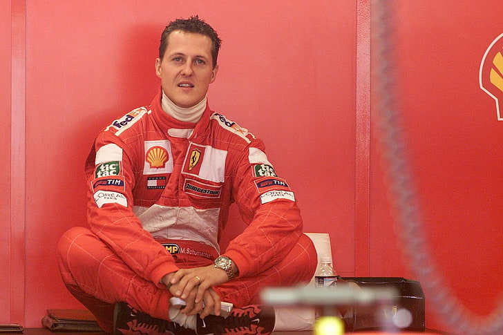 men's red and black pullover hoodie, Michael Schumacher, Formula 1, HD wallpaper