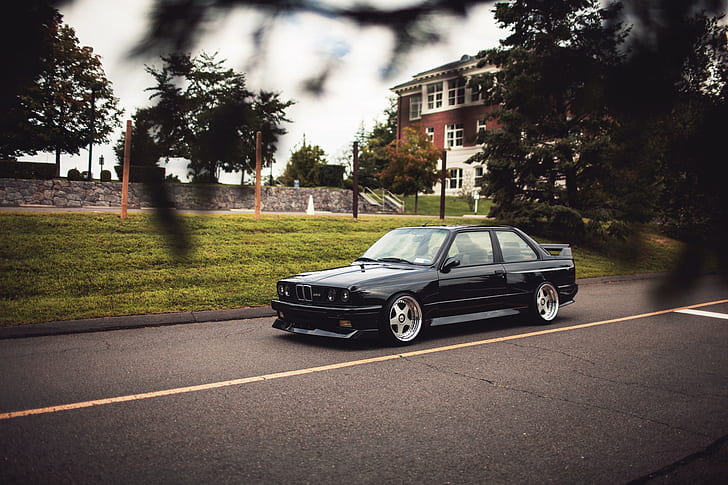 BMW M3 Black tuning, e30, HD wallpaper