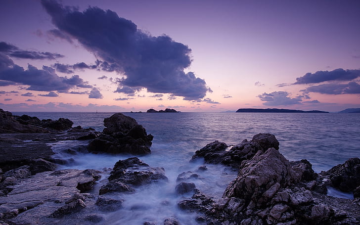 HD wallpaper: epic moments Clouds EPIC nature ocean rocks sky HD, sea rocks | Flare