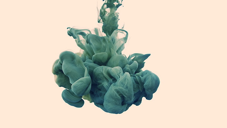 blue smoke wallpaper, abstract, ink, Alberto Seveso, paint in water