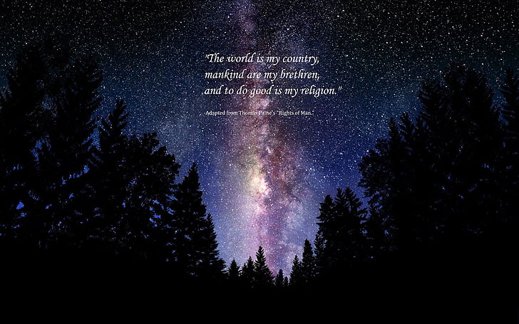 galaxy with quotes wallpaper