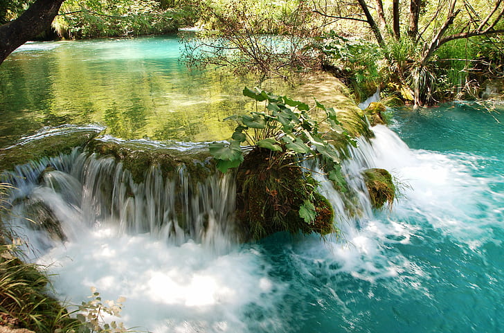 photo of waterfalls surrounded with trees during day time, plitvice, plitvice