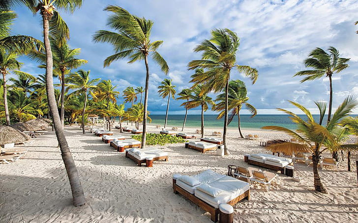 Catalonia Bavaro Beach With Palm Punta Cana Dominican Republic Desktop Wallpaper Download Free