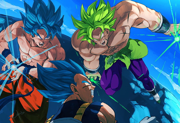 Dragon Ball Z illustration, Dragon Ball Super Movie, Vegeta, Son Goku