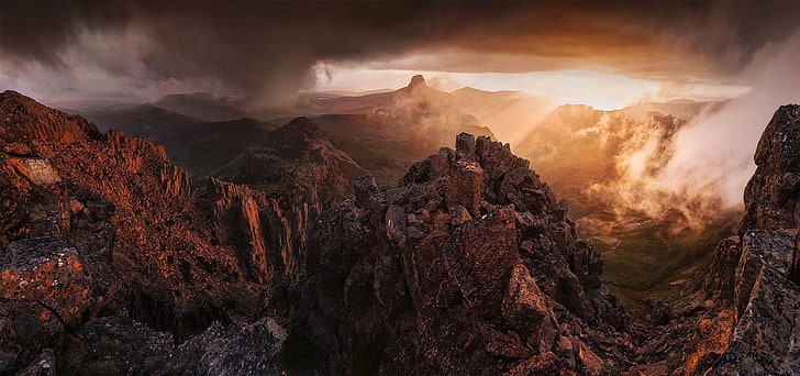 brown canyon, mountains, Tasmania, Australia, scenics - nature, HD wallpaper