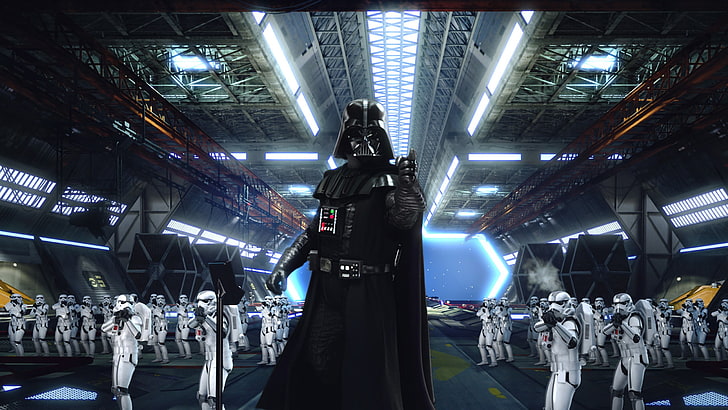 Star Wars Darth Vader wallpaper, stormtrooper, crowd, group of people