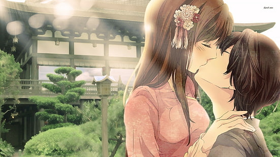 HD wallpaper: anime girls, kissing | Wallpaper Flare