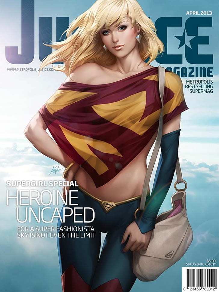 Supergirl, blonde, Artgerm, superheroines, women, DC Comics