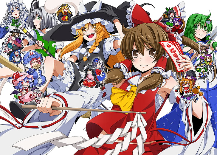 Anime, Touhou, Byakuren Hijiri, Eirin Yagokoro, Hata no Kokoro, HD wallpaper
