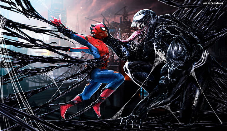 Tom Hardy, Venom, Peter Parker, Spider Man, Eddie Brock, Tom Holland, HD wallpaper