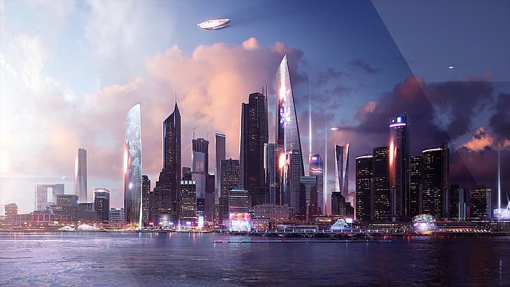 cityscape, Detroit become human, video games, futuristic, HD wallpaper
