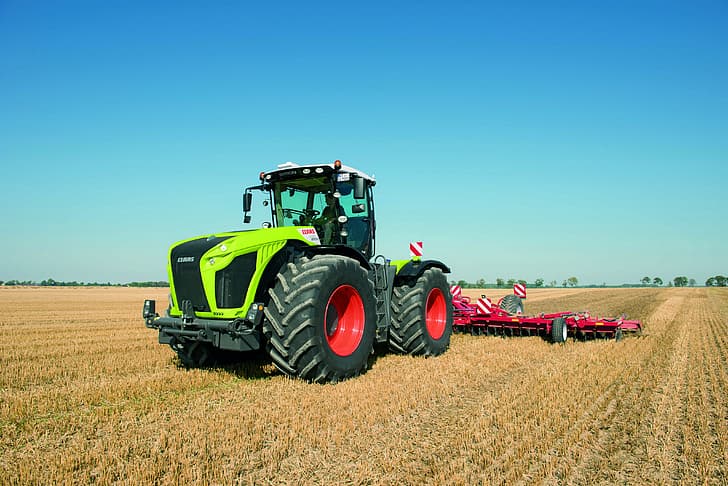 field, the sky, tractor, Claas, agricultural machinery, Xerion 4000, HD wallpaper