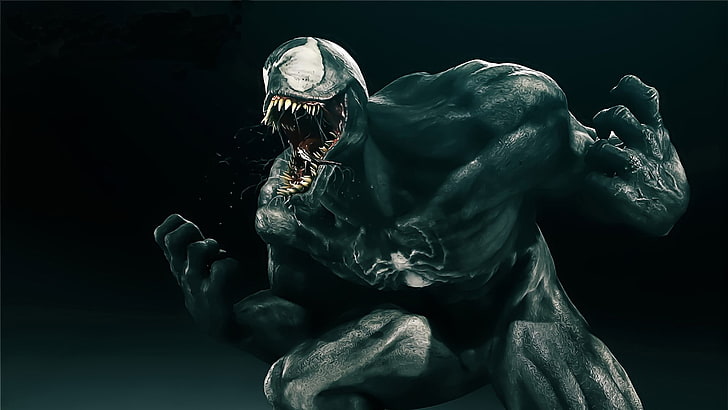 Spider-Man Venom poster, comics, one person, statue, sculpture, HD wallpaper