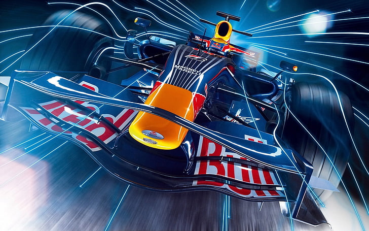 HD wallpaper: blue Red Bull F1 car illustration, rally, race, technology,  speed | Wallpaper Flare