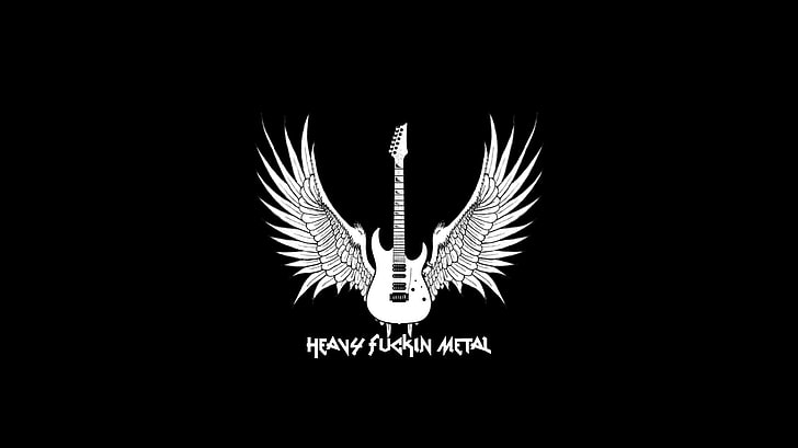 electric with wings illustration, heavy metal, music, minimalism
