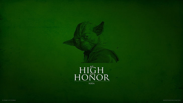 High as Honor Star Wars Master Yoda illustration, humor, House Arryn