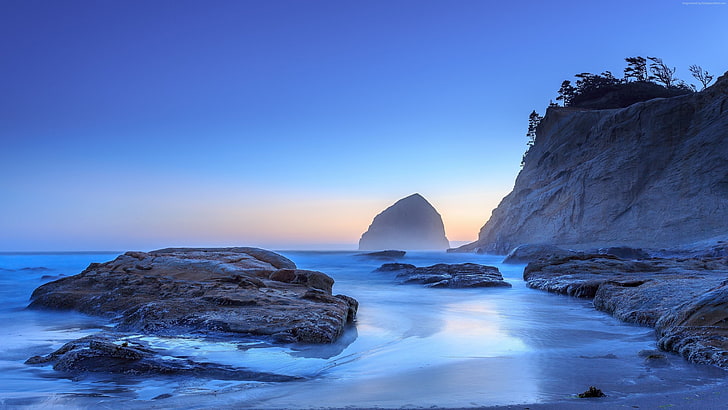 sunset, beach, Pacific Ocean, sunrise, Oregon, Best Beaches in the World, HD wallpaper