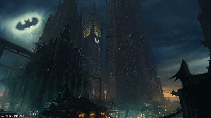 HD wallpaper: Batman, Bat-Signal, Gotham City | Wallpaper Flare