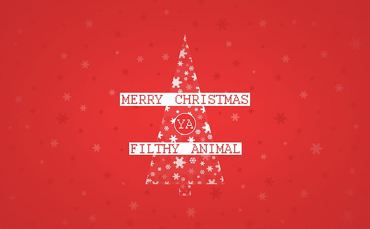 Merry Christmas Ya Filthy Animal, Funny, red, background, home alone, HD wallpaper