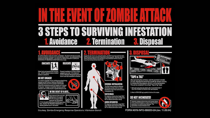 in the event of zombie attack screenshot, zombies, text, communication, HD wallpaper