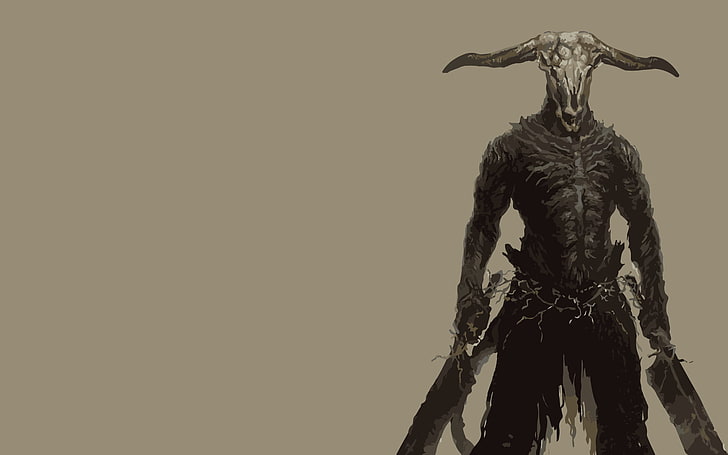 anime character illustration, Dark Souls, Capra Demon, warrior, HD wallpaper