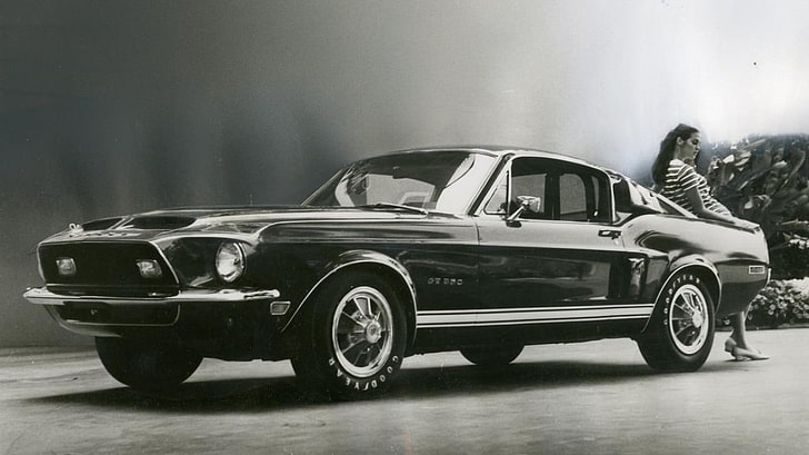 black Ford Mustang, car, Shelby, fastback, mode of transportation