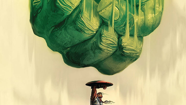green hand illustration, Captain America digital wallpaper, shield