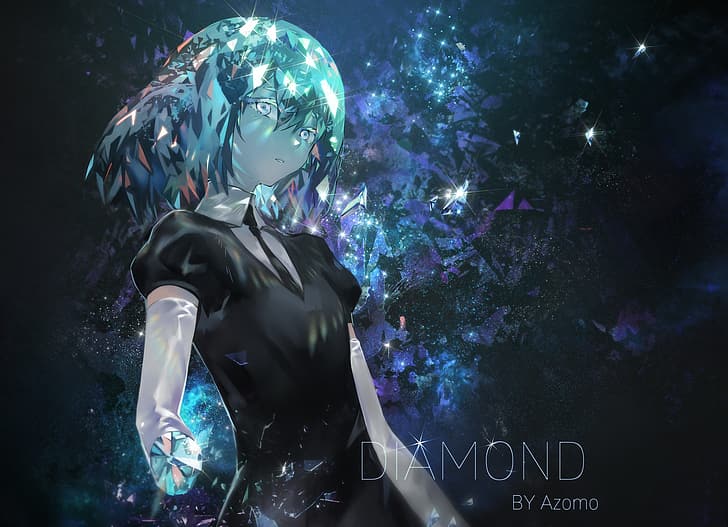 girl, diamond, Azomo, HD wallpaper